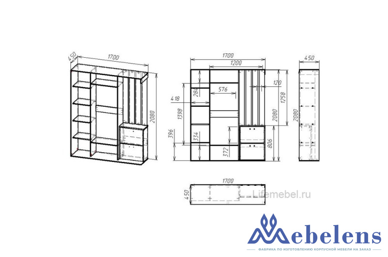 Прихожая в современном стиле Мебелайн 20 шкаф слева венге / дуб молочный